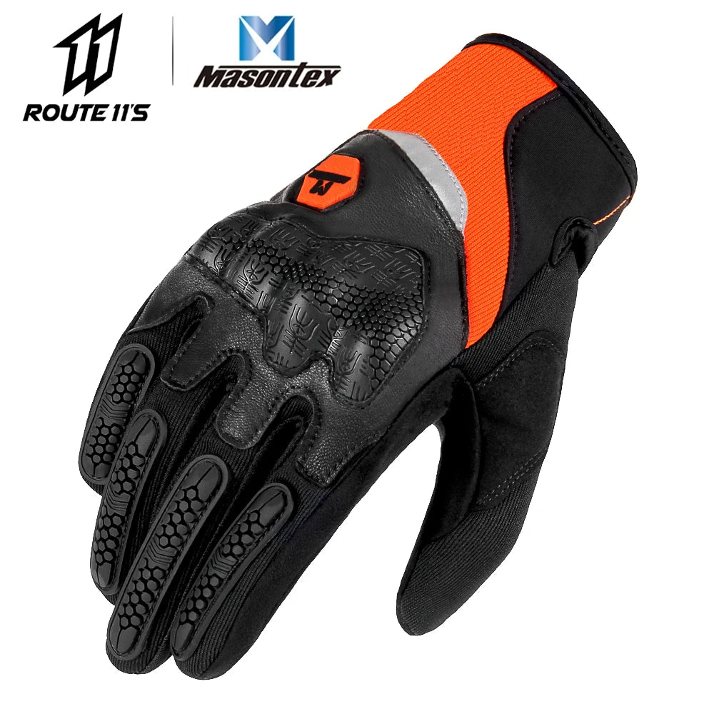 M30 Orange Gloves Color Carbon Fiber Motorcycle Gloves Full Finger With Armor