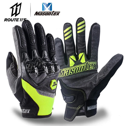 Carbon Fiber Motorcycle Gloves Full Finger With Armor