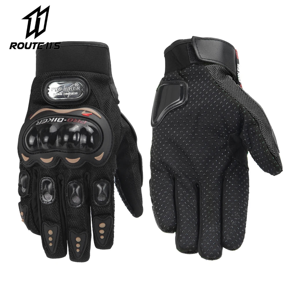 MCS-01C Black Gloves Color Carbon Fiber Motorcycle Gloves Full Finger With Armor
