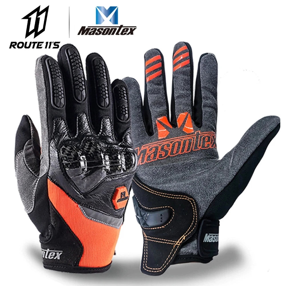 M30 Carbon Fiber OR Color Carbon Fiber Motorcycle Gloves Full Finger With Armor