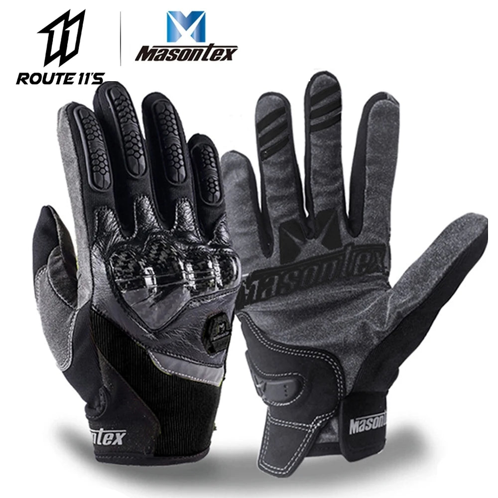 M30 Carbon Fiber BK Color Carbon Fiber Motorcycle Gloves Full Finger With Armor