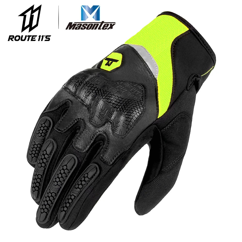 M30 Green Gloves Color Carbon Fiber Motorcycle Gloves Full Finger With Armor