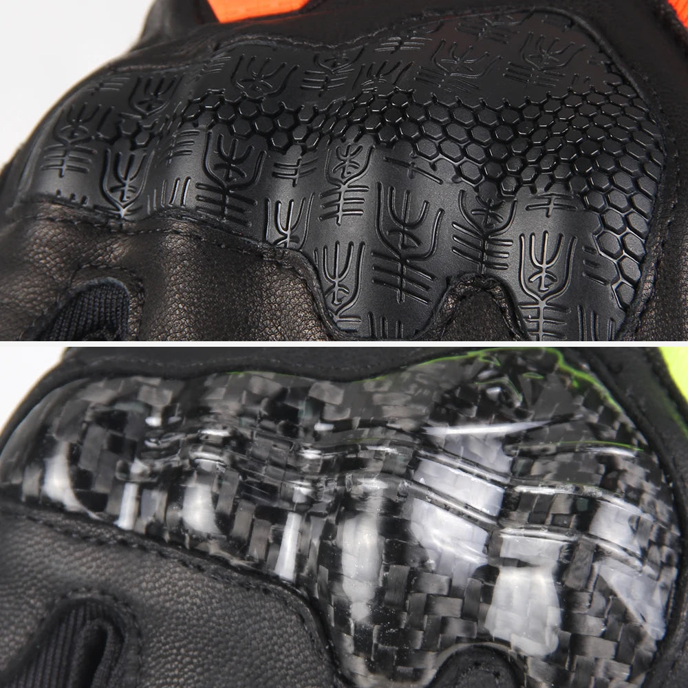 Carbon Fiber Motorcycle Gloves Full Finger With Armor