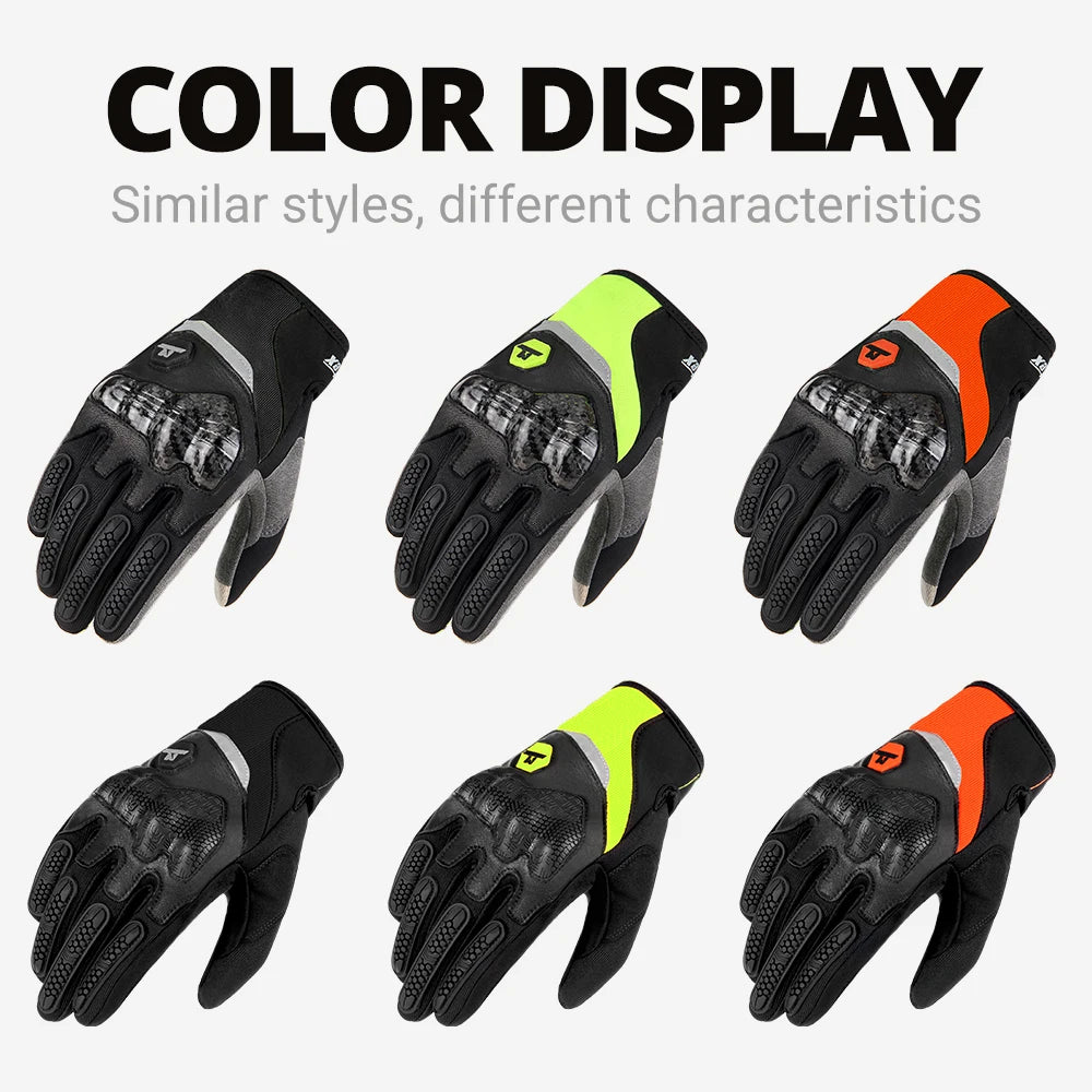Carbon Fiber Motorcycle Gloves Full Finger With Armor