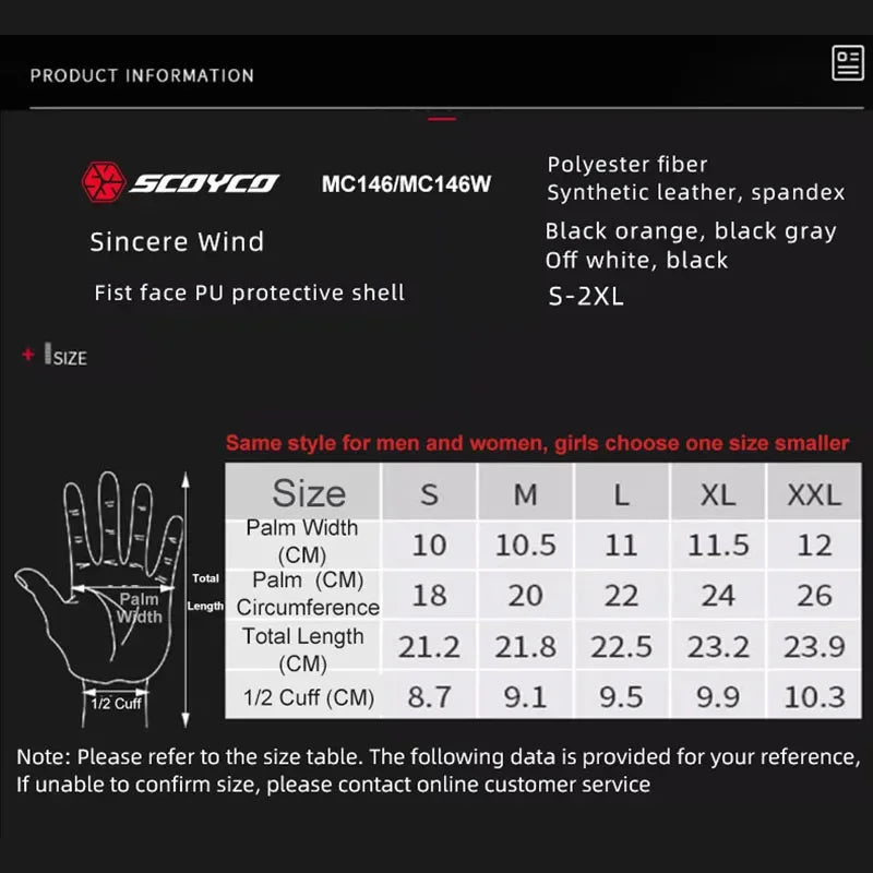 Motorcycle Riding Gloves Full Finger – Breathable Touchscreen