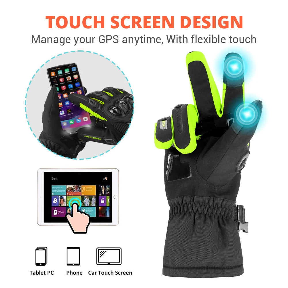 Waterproof Motorcycle Riding Gloves With Touchscreen Tips