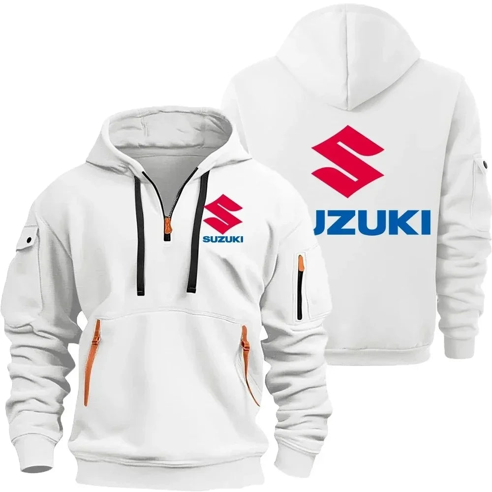 8 Color Racing Team Half-Zip Hooded Jacket for Men