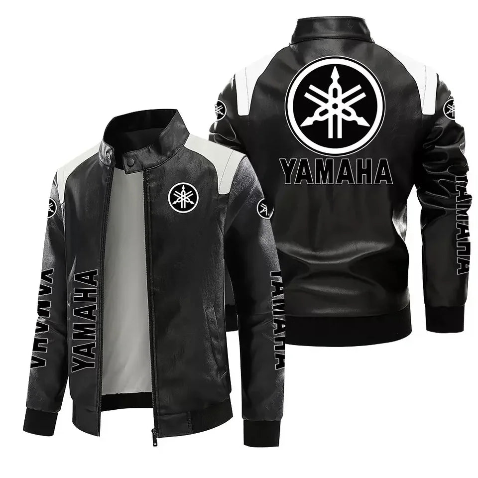 Men's PU Leather Moto Jacket With Cotton Lining