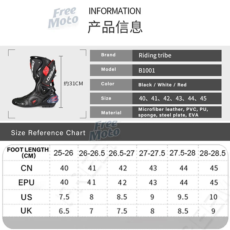 Men’s Motorcycle Racing Boots Protective Riding Shoes - Throttlehead Apparel