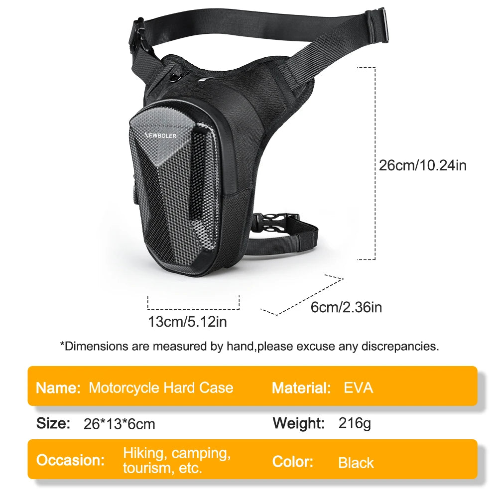 Motorcycle Leg Side Waist Bag EVA Hard Shell Pack