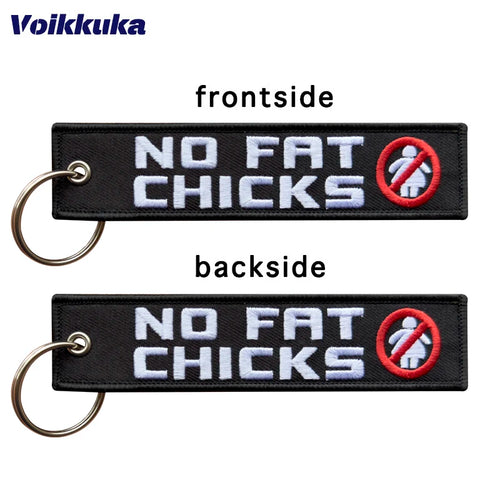 Double-Sided Embroidered Motorcycle Keychain Tag
