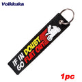 1pc Color Motorcycle Quote Embroidered Keychain Tag Pendant