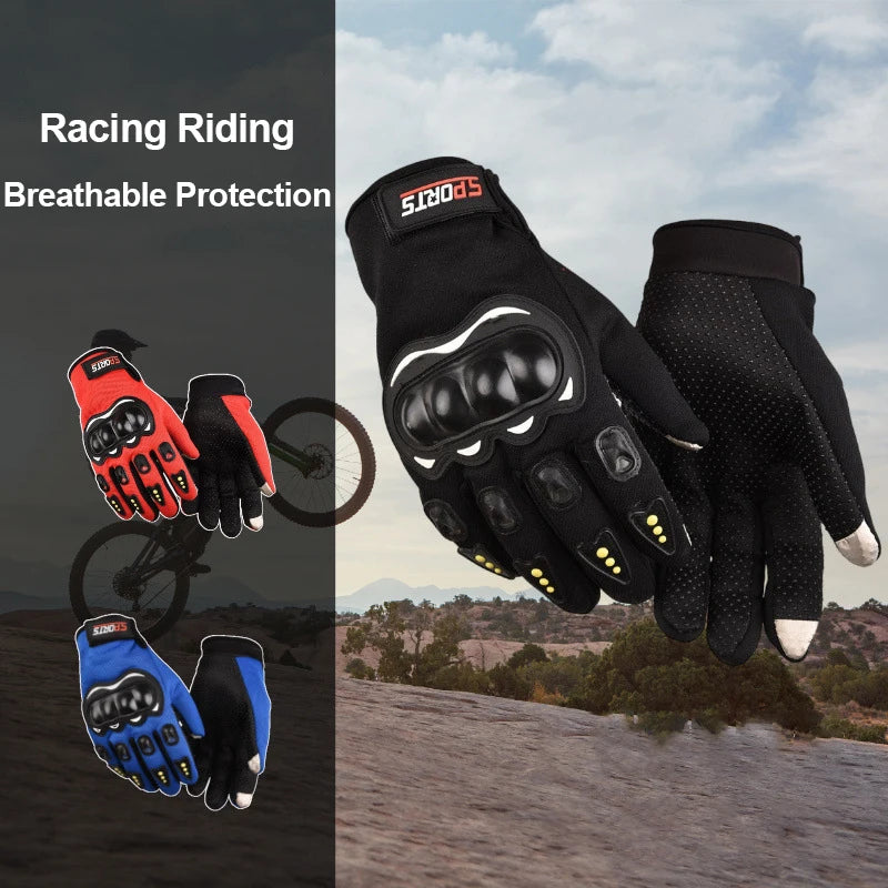 Motorcycle Mtb Gloves Men Cycling Knuckle Protection Glove Touchscreen Motocross Race Camping Breathable Non-slip Workshop Glove
