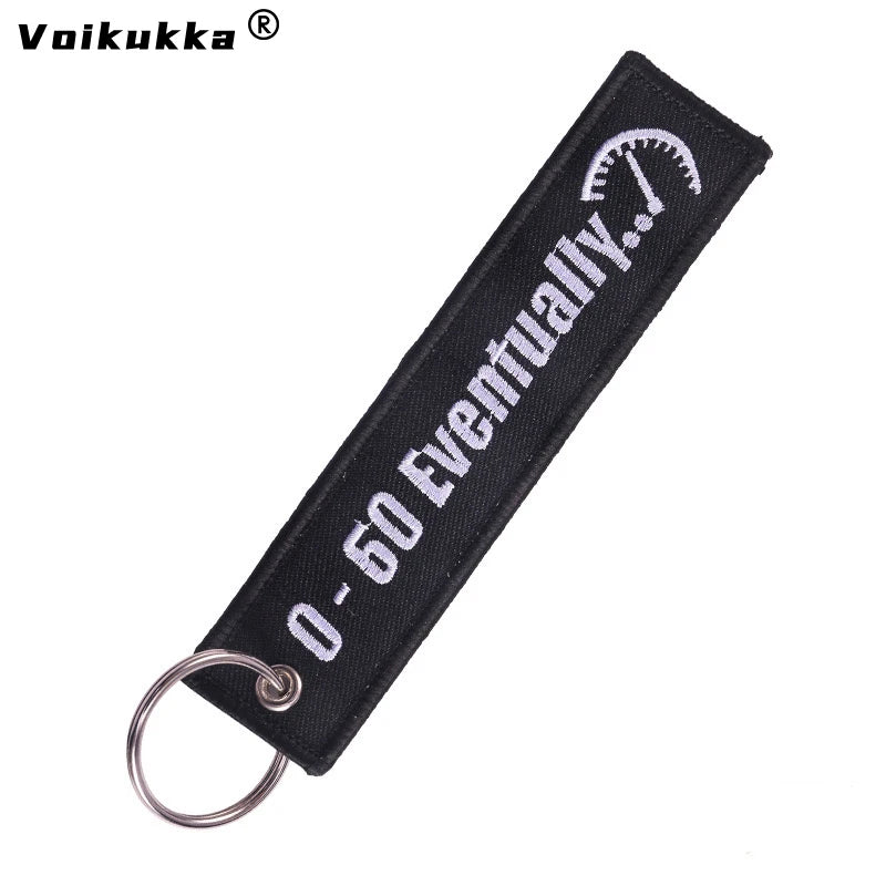 Motorcycle Embroidery Tag Keychain Clip Key Accessory