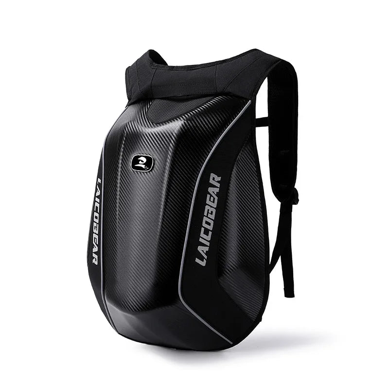 silver Color Name Carbon Fiber Motorcycle Backpack – Hard Shell, Waterproof
