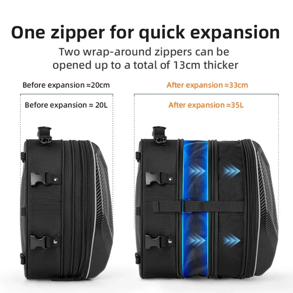 Motorcycle Helmet Tail Bag Backpack With EVA Hard Shell