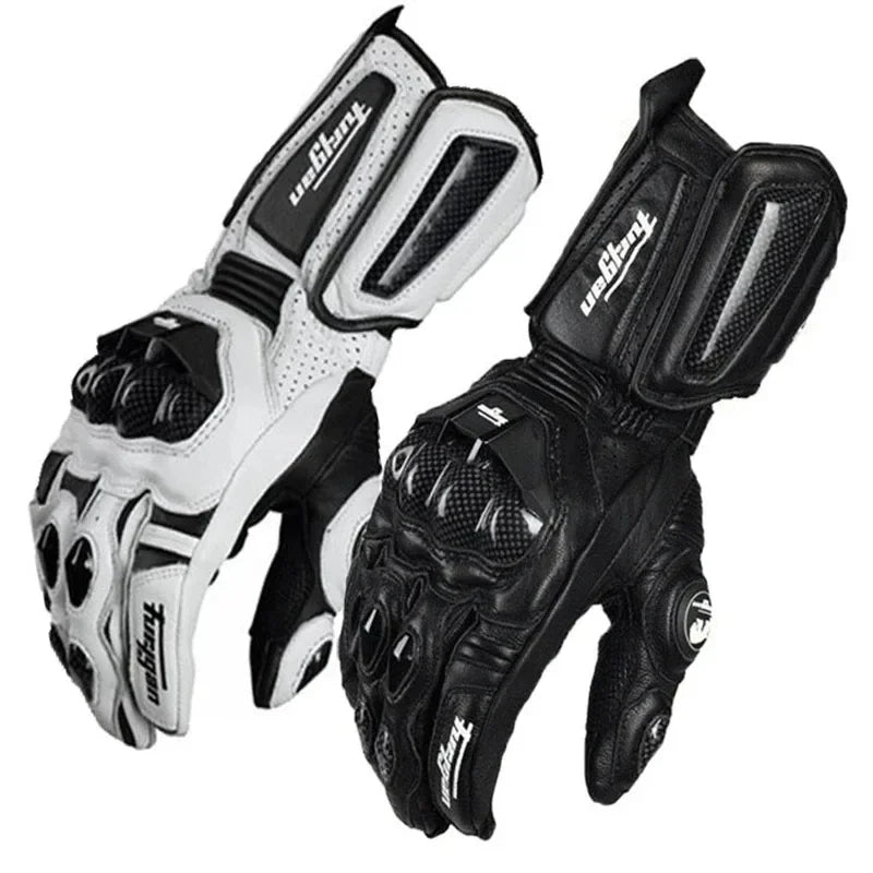 Waterproof Motorcycle Leather Gloves With Carbon Fiber - Throttlehead Apparel