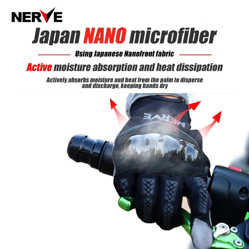 Motorcycle Riding Gloves Full Finger With Carbon Fiber