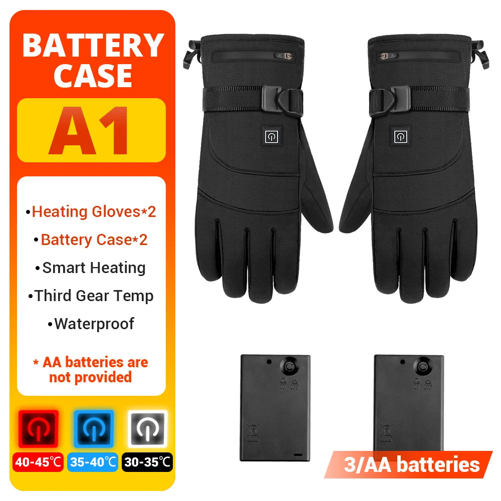 A1 With Battery Box Color Heated Motorcycle Riding Gloves Waterproof With Touch Screen