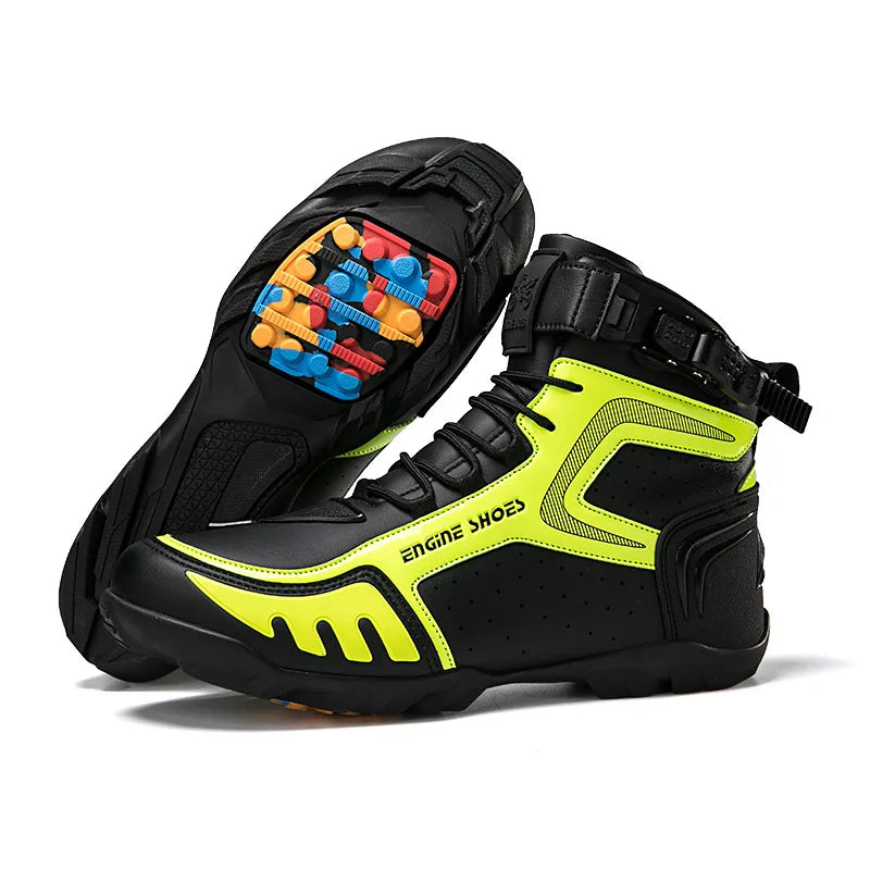 Men’s Waterproof Leather Motorcycle Riding Boots