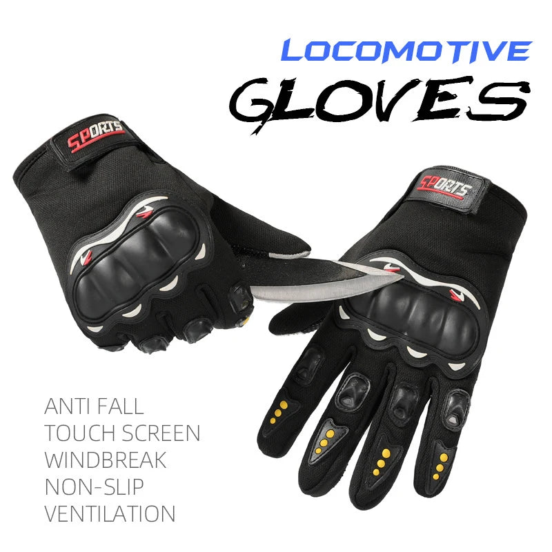 Motorcycle Mtb Gloves Men Cycling Knuckle Protection Glove Touchscreen Motocross Race Camping Breathable Non-slip Workshop Glove