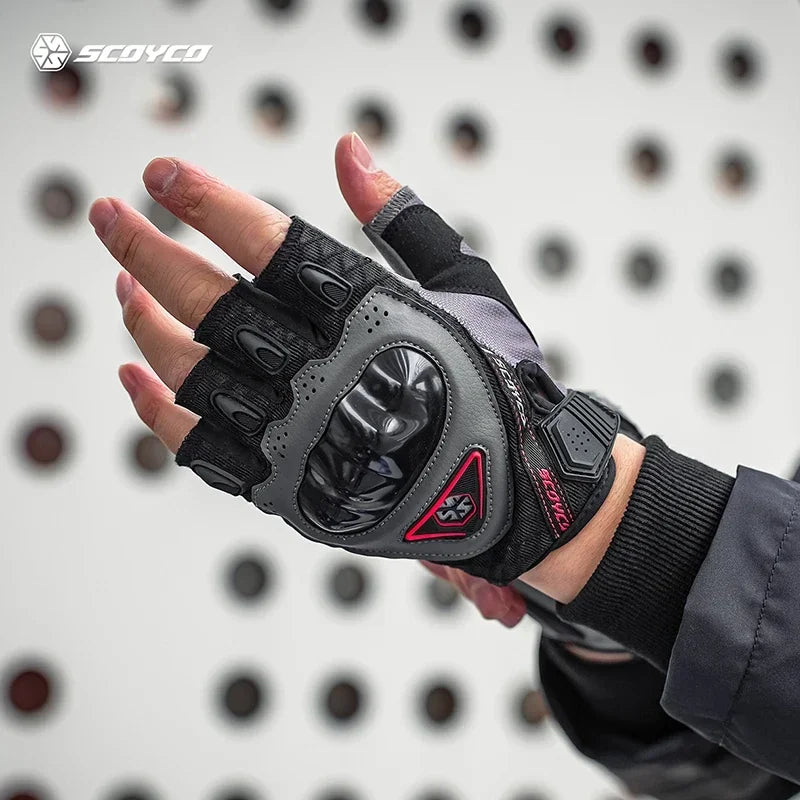 Half Finger Motorcycle Gloves – Breathable Anti-Slip Grip