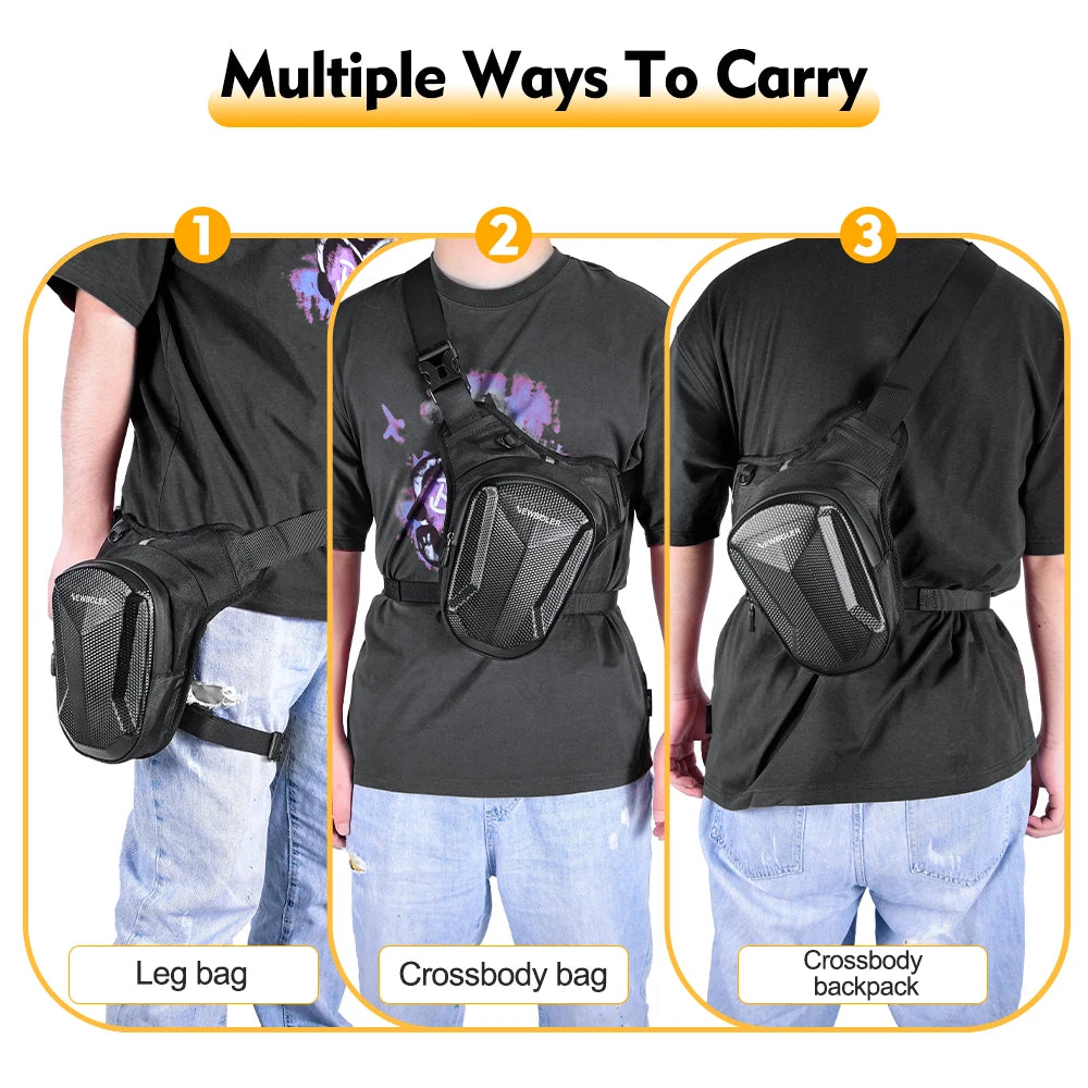 Motorcycle Leg Side Waist Bag EVA Hard Shell Pack