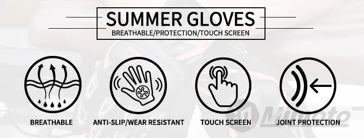 Suomy Motorcycle Gloves Summer Mesh Breathable Moto Gloves Men Women Touch Screen Motocross Gloves Touch Screen Cycling Gloves