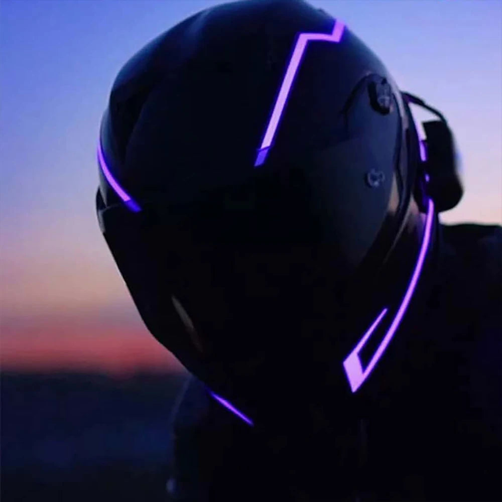 Motorcycle Helmet LED Light Strip – Waterproof Safety - Throttlehead Apparel