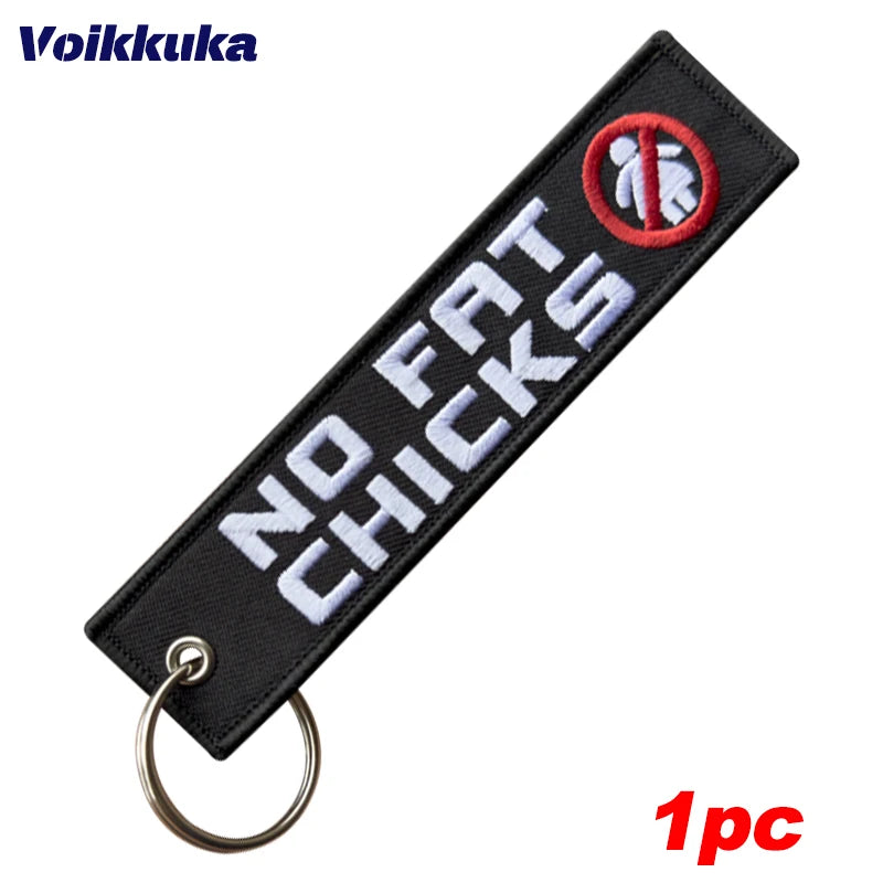 1pc Color Double-Sided Embroidered Motorcycle Keychain Tag