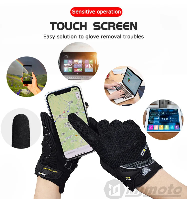 Suomy Motorcycle Gloves Summer Mesh Breathable Moto Gloves Men Women Touch Screen Motocross Gloves Touch Screen Cycling Gloves