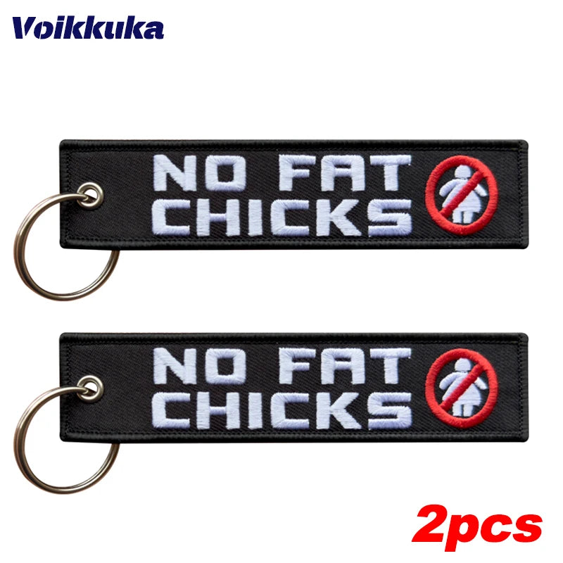 2pcs Color Double-Sided Embroidered Motorcycle Keychain Tag