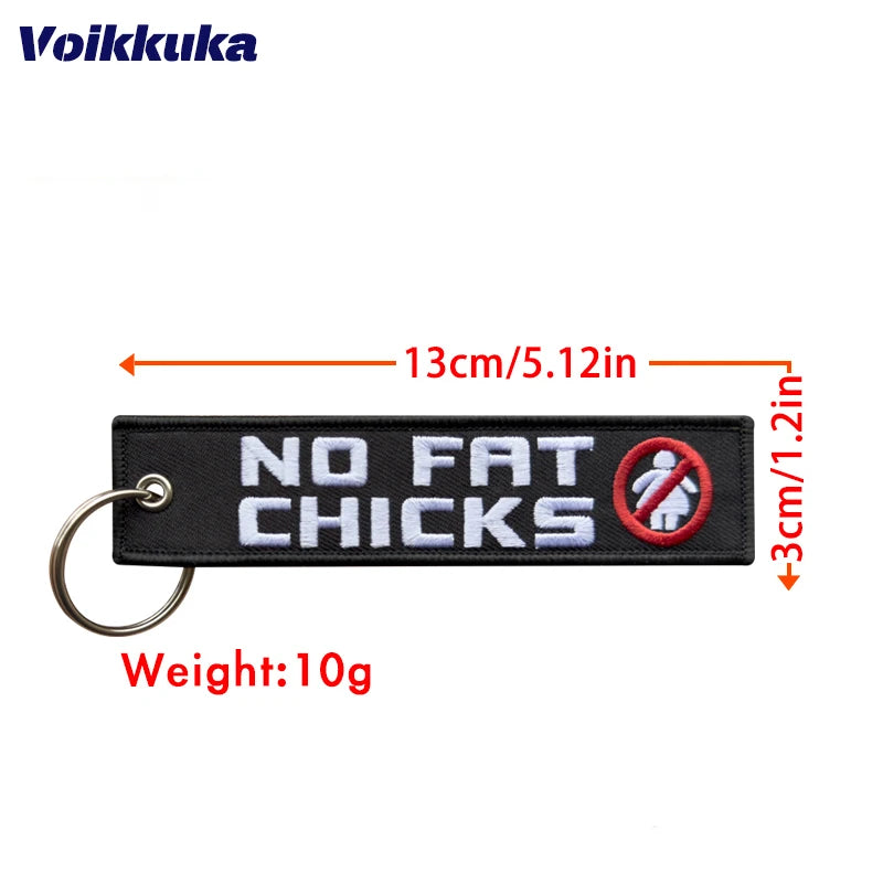 Double-Sided Embroidered Motorcycle Keychain Tag