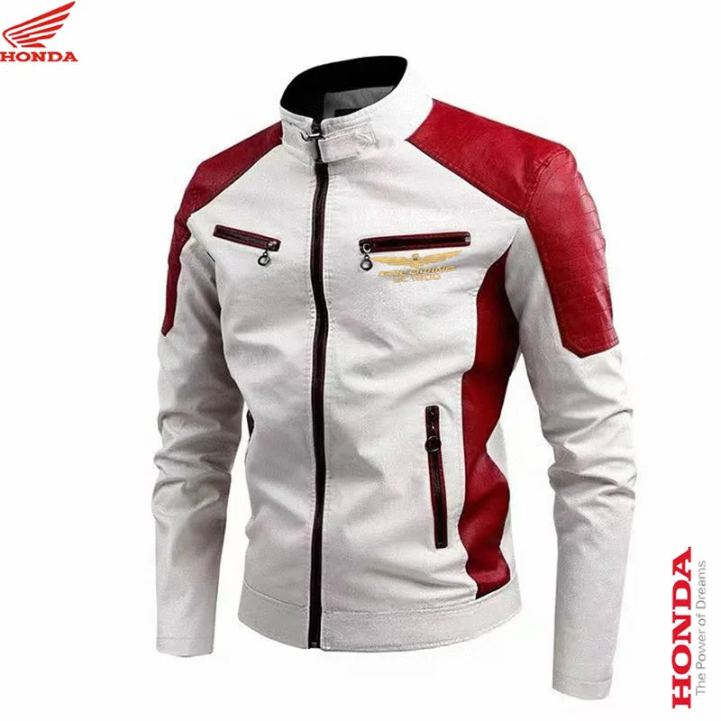 Men's Faux Leather Moto Jacket – Lightweight Smart Casual