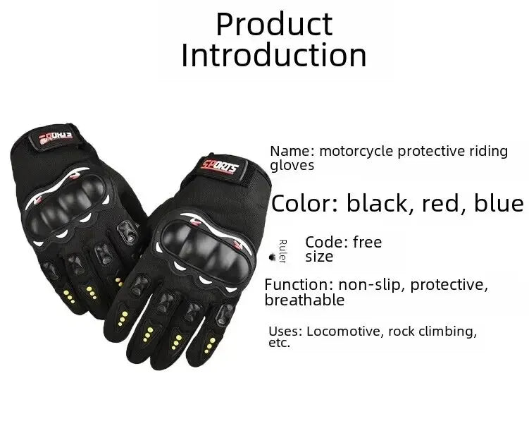 Full-finger Motorcycle Gloves Men Touch Screen Outdoor Off-road Sports Cycling Protection Anti-fall Motorcycle Finger Gloves