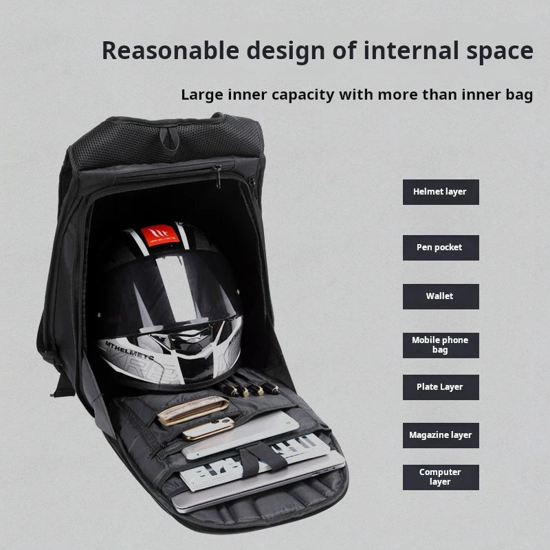 Carbon Fiber Motorcycle Backpack – Hard Shell, Waterproof