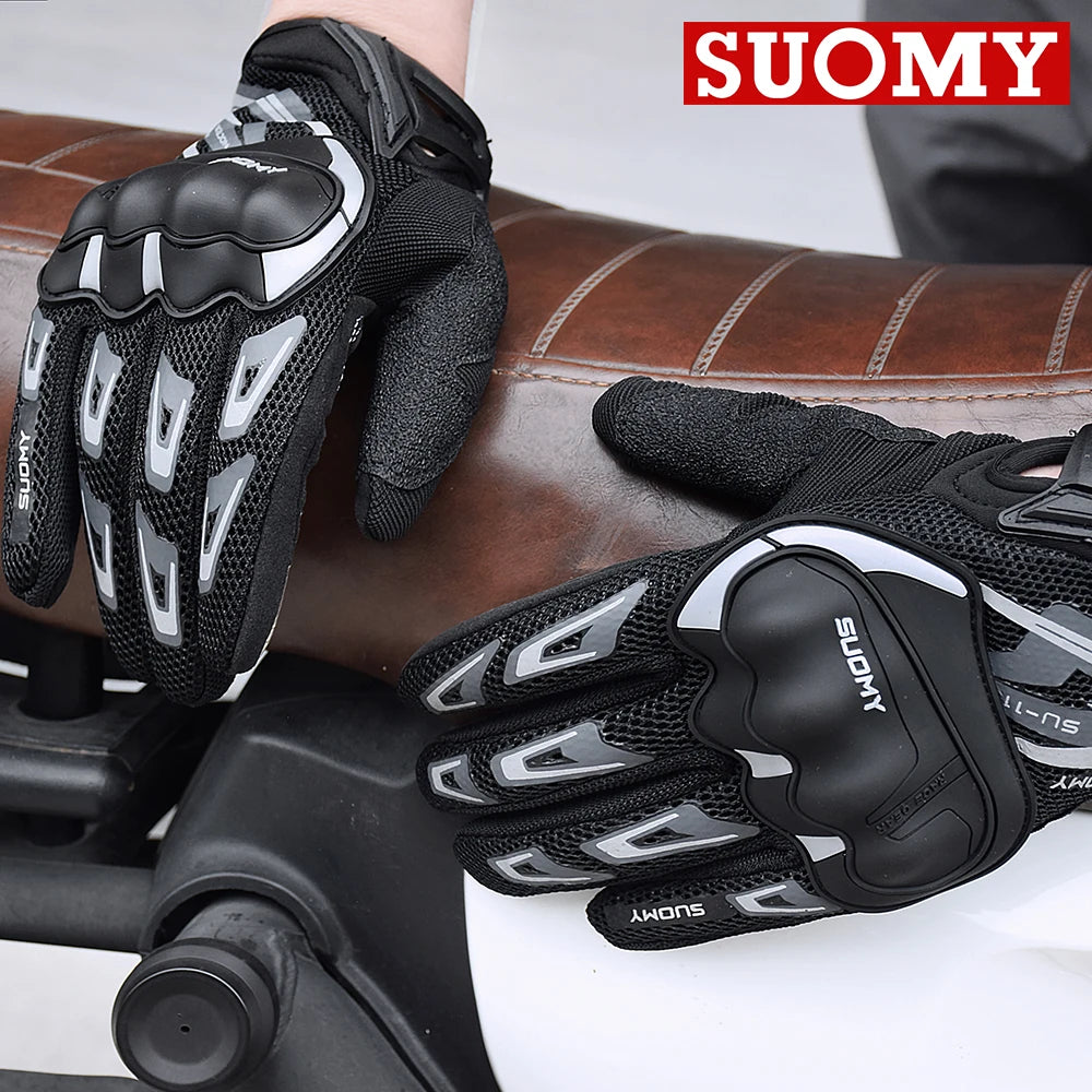 Suomy Motorcycle Gloves Summer Mesh Breathable Moto Gloves Men Women Touch Screen Motocross Gloves Touch Screen Cycling Gloves