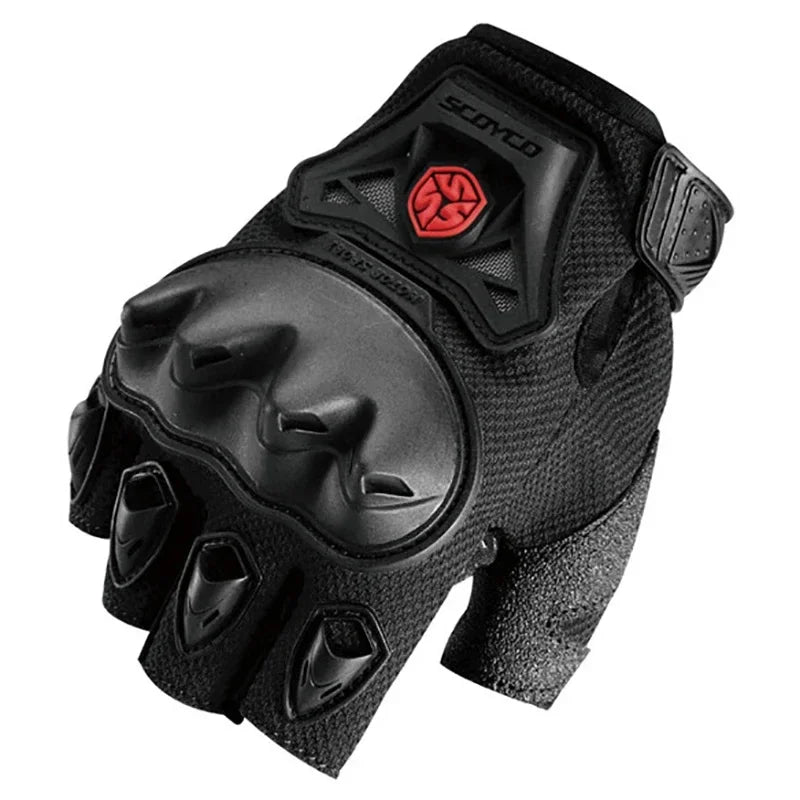 MC29D-Black Color Breathable Half Finger Motorcycle Riding Gloves