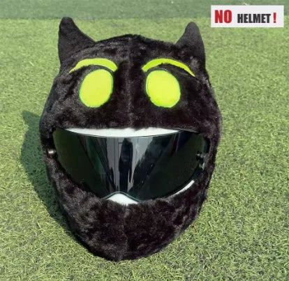 Cartoon Plush Motorcycle Helmet Cover With Animal Design - Throttlehead Apparel