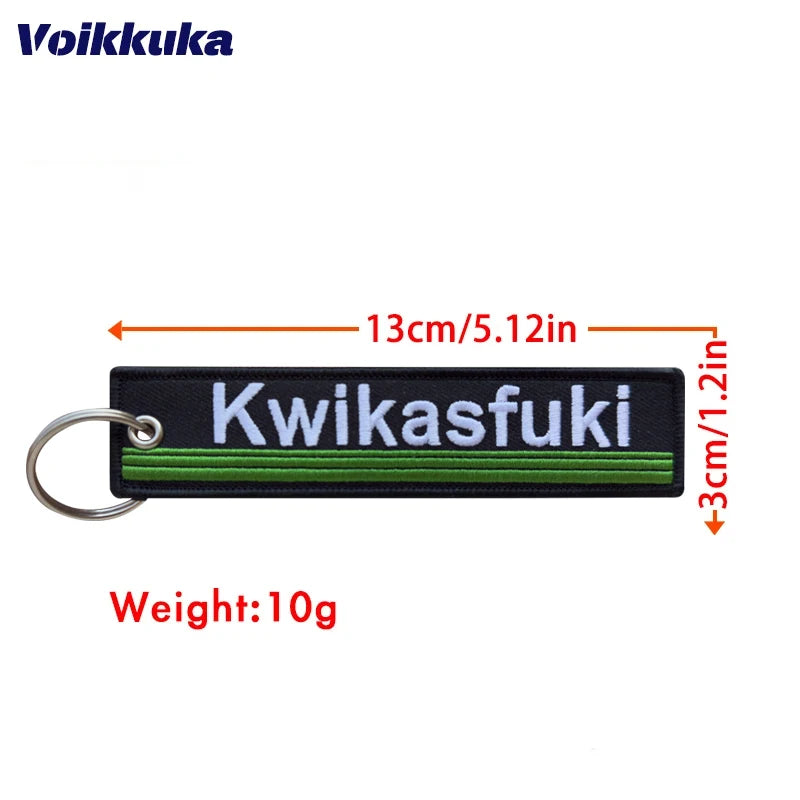 Funny Kwikasfuki Embroidered Keychain Tag Key Ring
