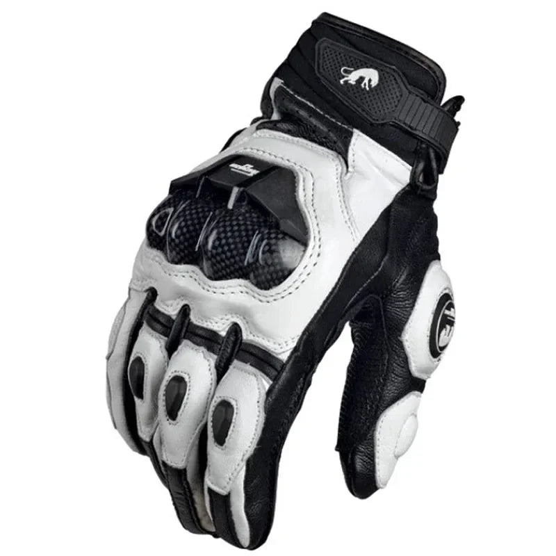 Waterproof Motorcycle Leather Gloves With Carbon Fiber - Throttlehead Apparel