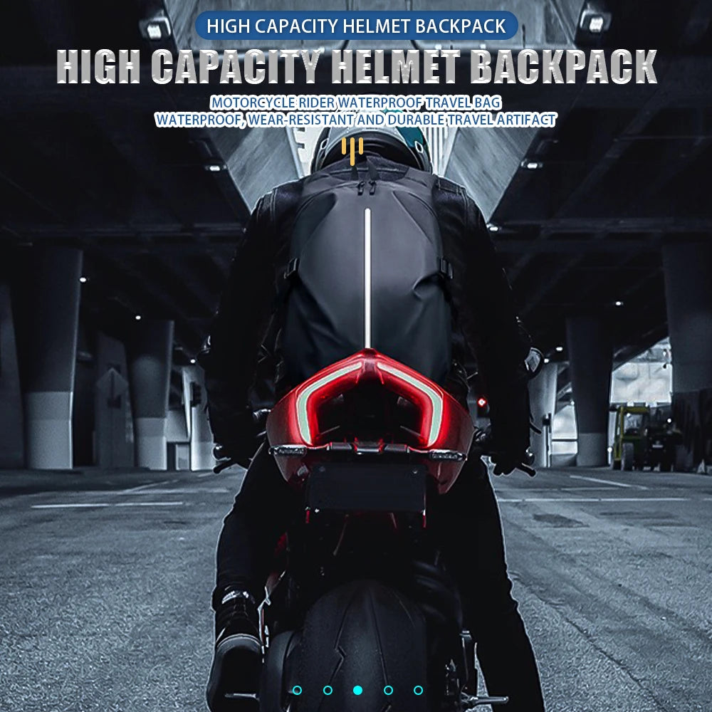 Waterproof Motorcycle Helmet Backpack – Large Capacity