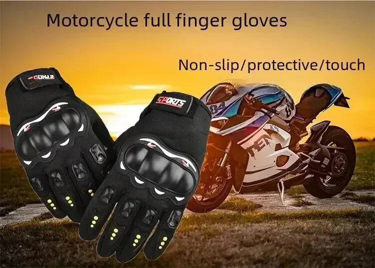 Outdoor Hiking Gloves Breathable Full Finger Racing Hard Shell Gloves Shock-absorbing Riding Off-road Motorcycle Gloves