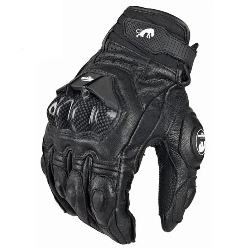 Waterproof Motorcycle Leather Gloves With Carbon Fiber - Throttlehead Apparel