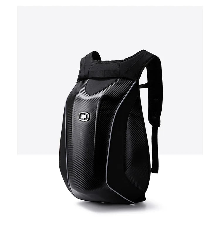 black Color Name Carbon Fiber Motorcycle Backpack – Hard Shell, Waterproof