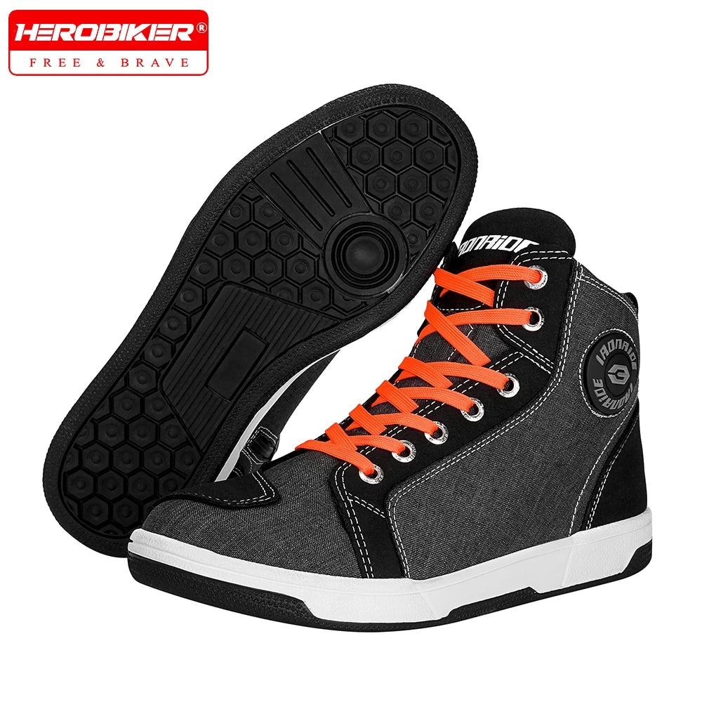 Men’s Motorcycle Riding Boots Casual Breathable Shoes