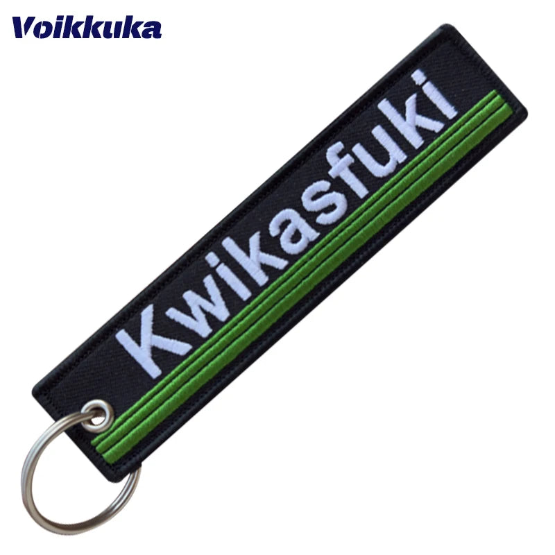 Funny Kwikasfuki Embroidered Keychain Tag Key Ring