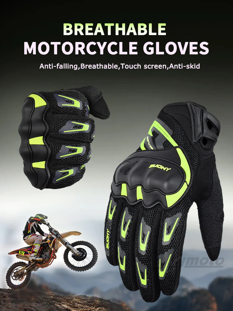 Suomy Motorcycle Gloves Summer Mesh Breathable Moto Gloves Men Women Touch Screen Motocross Gloves Touch Screen Cycling Gloves