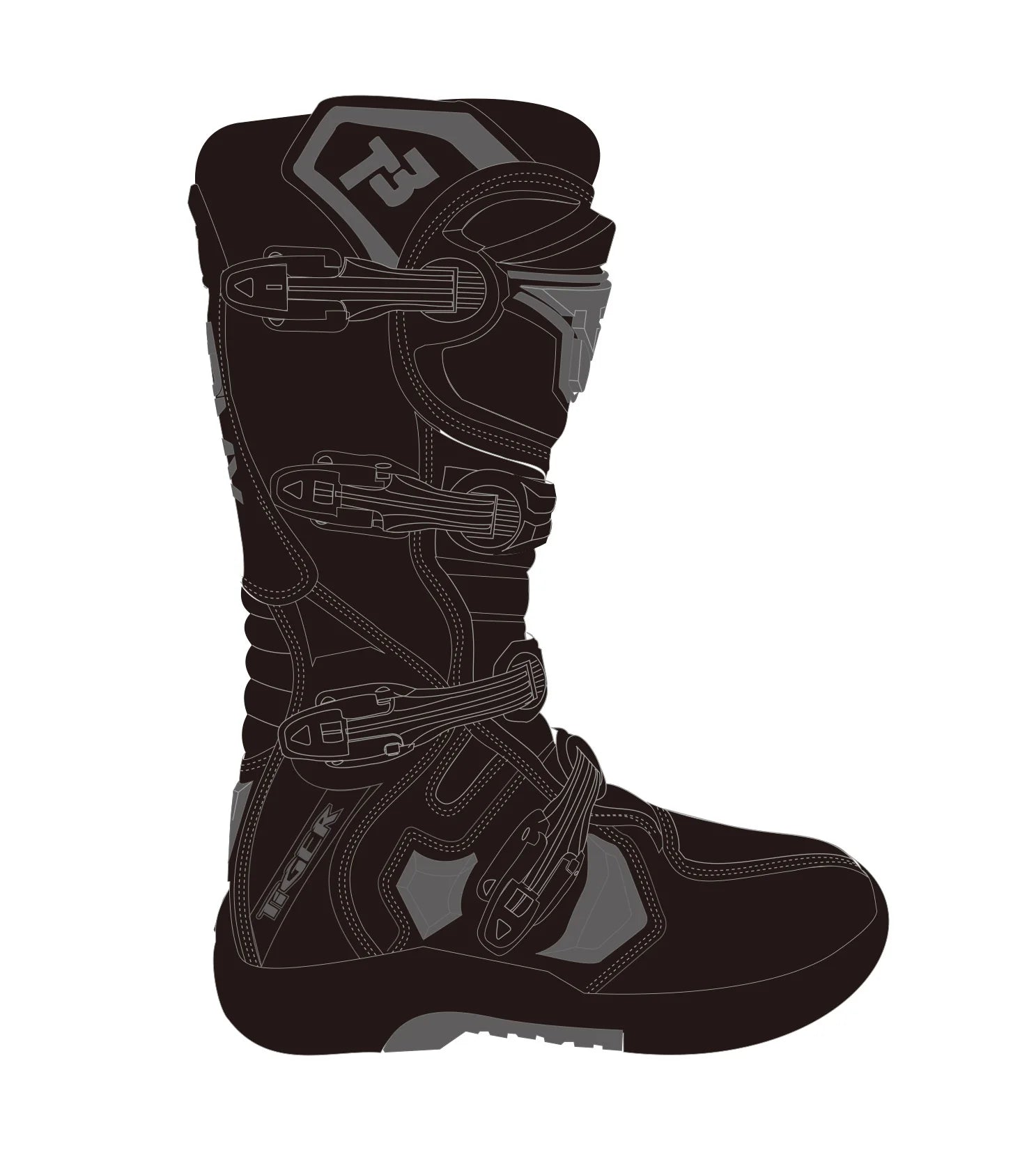 Unisex Motocross Motorcycle Boots With Ankle Protection