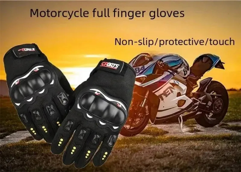Full-finger Motorcycle Gloves Men Touch Screen Outdoor Off-road Sports Cycling Protection Anti-fall Motorcycle Finger Gloves